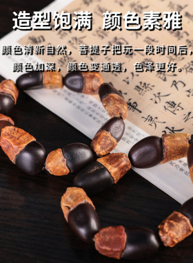 新品天然a缅茄菩提子手串男女士盘玩佛珠念珠原籽雕刻文玩把玩手