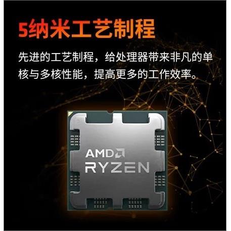 AMD锐龙7800X3D 7500F 7600 7900X 7950X 8700G盒装CPU处理器散片 - 图1