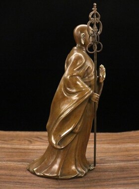 极速全铜雕地藏王佛像摆件 九华山地G藏王菩萨家用地藏菩萨站像佛