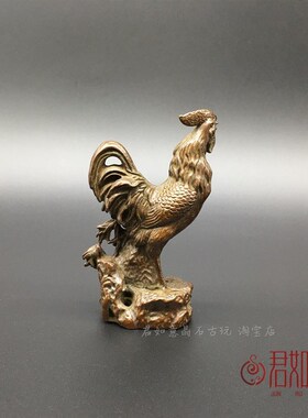 新品纯铜生肖鸡站立雄鸡 黄铜金鸡一鸣惊人大公鸡V铜鸡铜饰品桌面