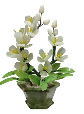速发玉石兰花客关家居饰品玉器创意工艺柜酒品玄厅电视柜盆景摆件