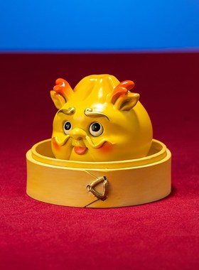 速发箐居记 《小笼包》可爱龙龙铜摆件家铜装饰室客厅玄关办公品