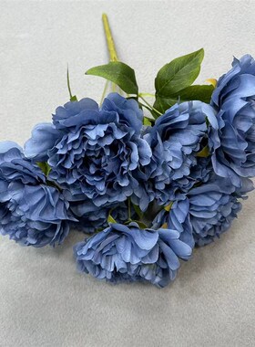 速发7头法式花牡丹  婚庆绢花牡丹花假大花景背墙插花