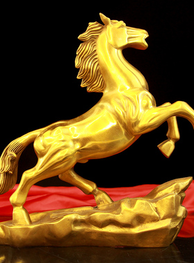 速发铜马摆件財马到成功马铜招客厅办公室号饰工艺品大唐装马生肖