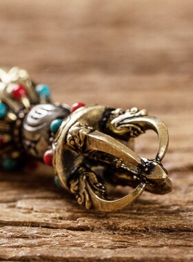 极速黄铜五股金刚杵吊坠尼泊x尔工艺降魔杵男女个性西藏式法器项