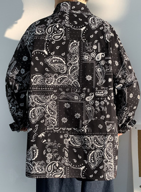 极速Autumn Men's Oversize Bandana Shirt Plaid VinYtage M