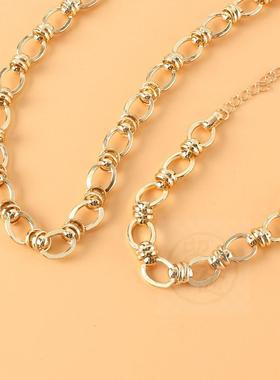 极速Simple Gold Omval chain jewelry set fashion punk Necklac