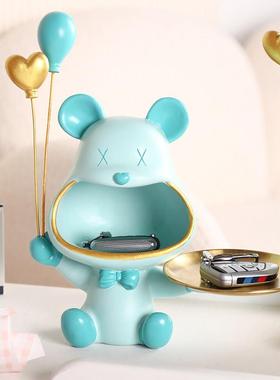 大嘴气球暴力熊托盘摆件进门玄关钥匙收纳客厅电视柜装饰乔迁礼物