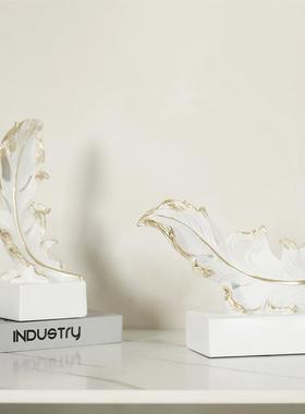 小众羽毛轻奢高档现代电视柜玄关办公室装饰品摆件家居饰品礼物