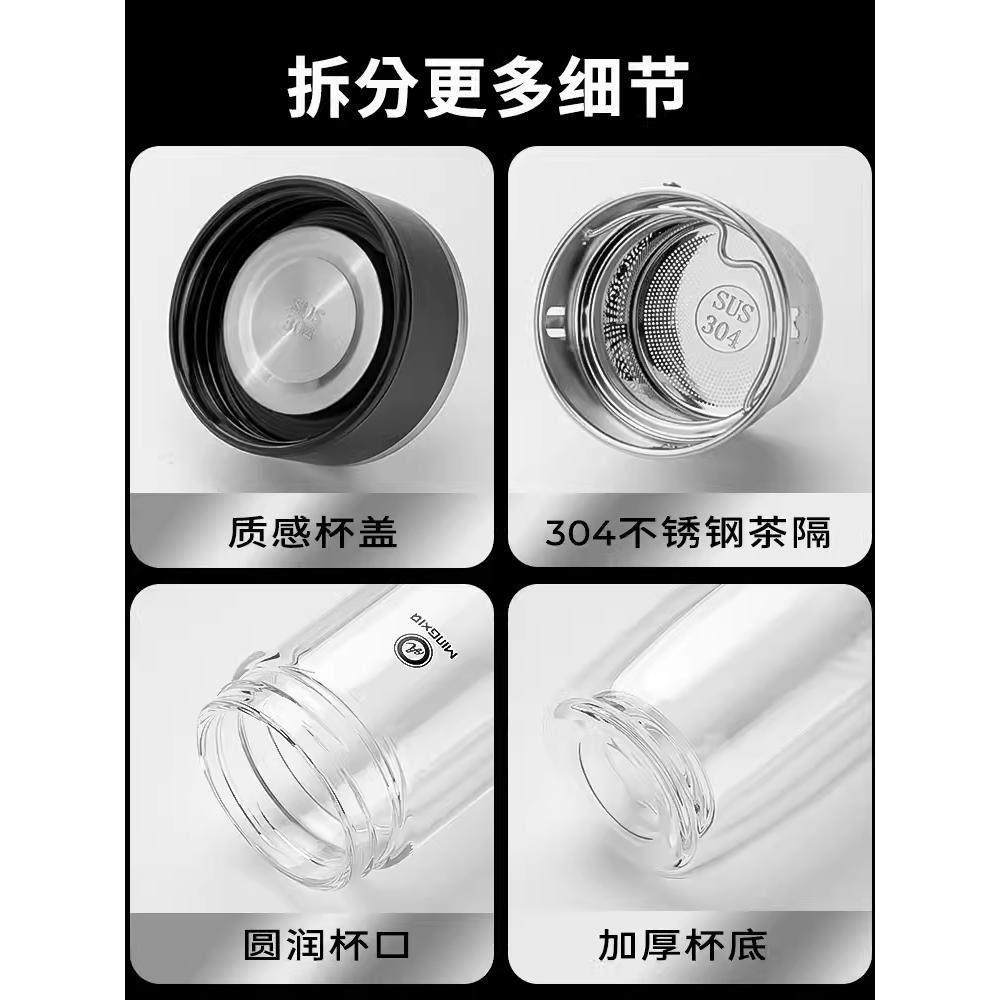 明霞双层鹅蛋大肚杯高硼硅水杯定制LOGO印字男士印字玻璃杯小礼品,淘宝优惠券,粉丝福利购,淘宝优惠卷