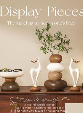 创意石来运转入户进门玄关钥匙收纳摆件首饰果盘中古风桌面装饰品