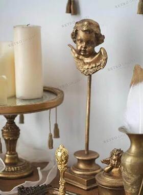 创意复古法式树脂家居墙面装饰文艺高级轻奢摆件组合欧式镜面托盘