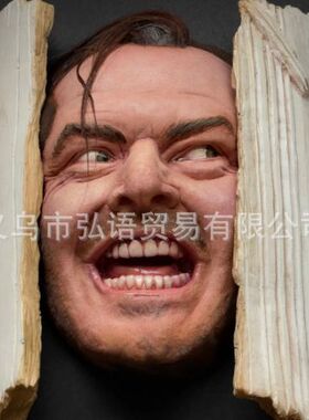 极速跨境新品约翰尼树脂雕像摆件图E书馆书架雕塑墙面装饰工艺礼