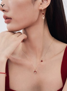 极速红玛瑙萌龙i项链女本命年可爱简约毛衣链新款2024龙年百搭锁