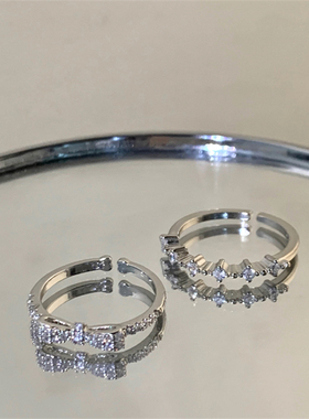 极速FANTAI蝴蝶结锆石开口戒指小众设计女时尚个性简Y约甜美通勤