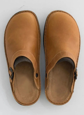 极速Big Size 39-l48 Summer Sandals Men Leather Classic Clogs