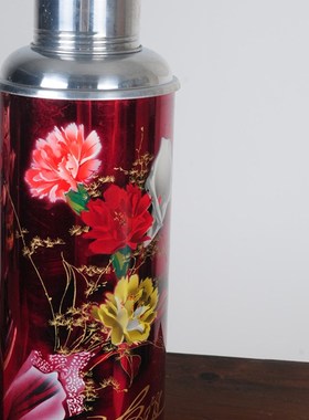 极速单个老式热水瓶保温瓶暖壶老暖D水瓶古玩J收藏别墅装饰铝制故