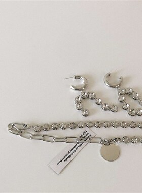 极速All-match personality half diamond halNf chain round car