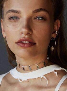 极速Jebwelry multi-layer Sequin Necklace clavicle chain acce