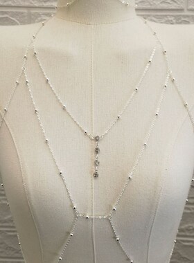 极速馨怡乳链女锁骨链子吊u带比基尼项链配饰胸链饰品性感身体装