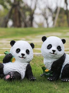 户外园林景观玻璃钢仿真熊猫雕塑景区幼儿园室外装饰大型动物摆件