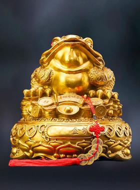 金蟾蜍饰品纯铜黄铜店办公室家庭开幕礼品尺寸三足三足蟾蜍装饰