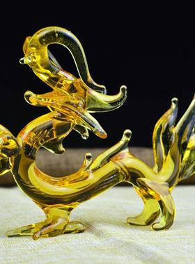 纯彩色水晶生肖龙家居装饰汽车摆件办公桌客厅属相生肖生日礼物龙