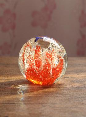 淄博琉璃珊瑚球摆件家居书桌装饰生日礼物鱼缸造景仿真工艺品镇纸