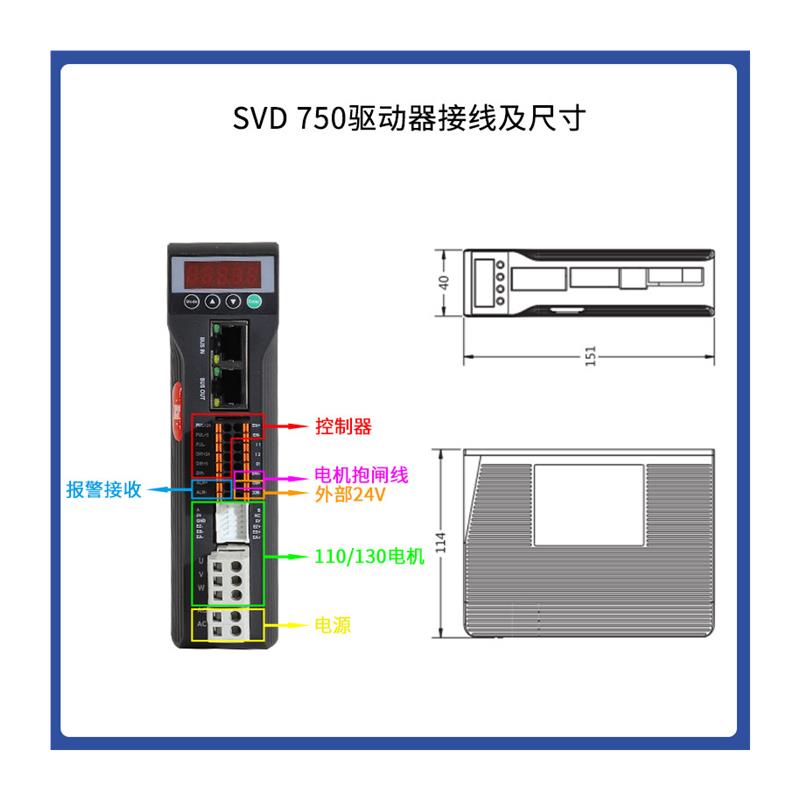 60/80数显交流伺服电机220V驱动器套装小型永磁同步马达400W/750W-图3