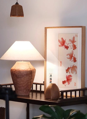 金玉满堂 新中式茶室书房金鱼挂画风水好寓意玄关背景墙装饰画