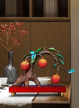 速发大吉大利铜高枝摆件客厅礼端大气上档次玄关新房搬家荔物乔迁