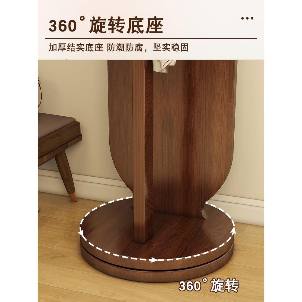 德国可旋转穿衣镜家用全身落地镜卧室衣帽架镜子一体试衣镜可移动 - 图0