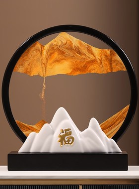 速发创意摆财鹿流沙画招件家居饰品客厅玄关酒柜装饰品电乔柜视迁