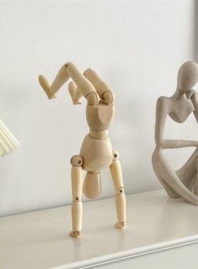 速发可调木画画用人偶人模型绘画木头节桌面创意装饰道具木人摆件