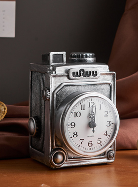 速发美式复古时钟小室件饰居装家品客厅座钟桌面钟表家用卧摆台钟