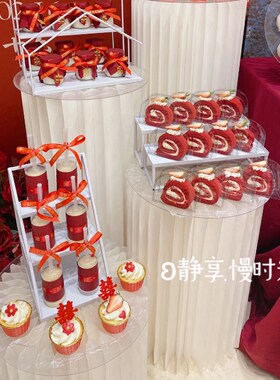 速发顺折买卖婚庆便叠圆柱甜品台子质柱纸路引摆件结婚派对布置