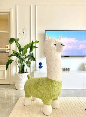 创意羊驼座椅凳动物坐凳落地网红摆件客厅装饰乔迁新居搬家礼物55