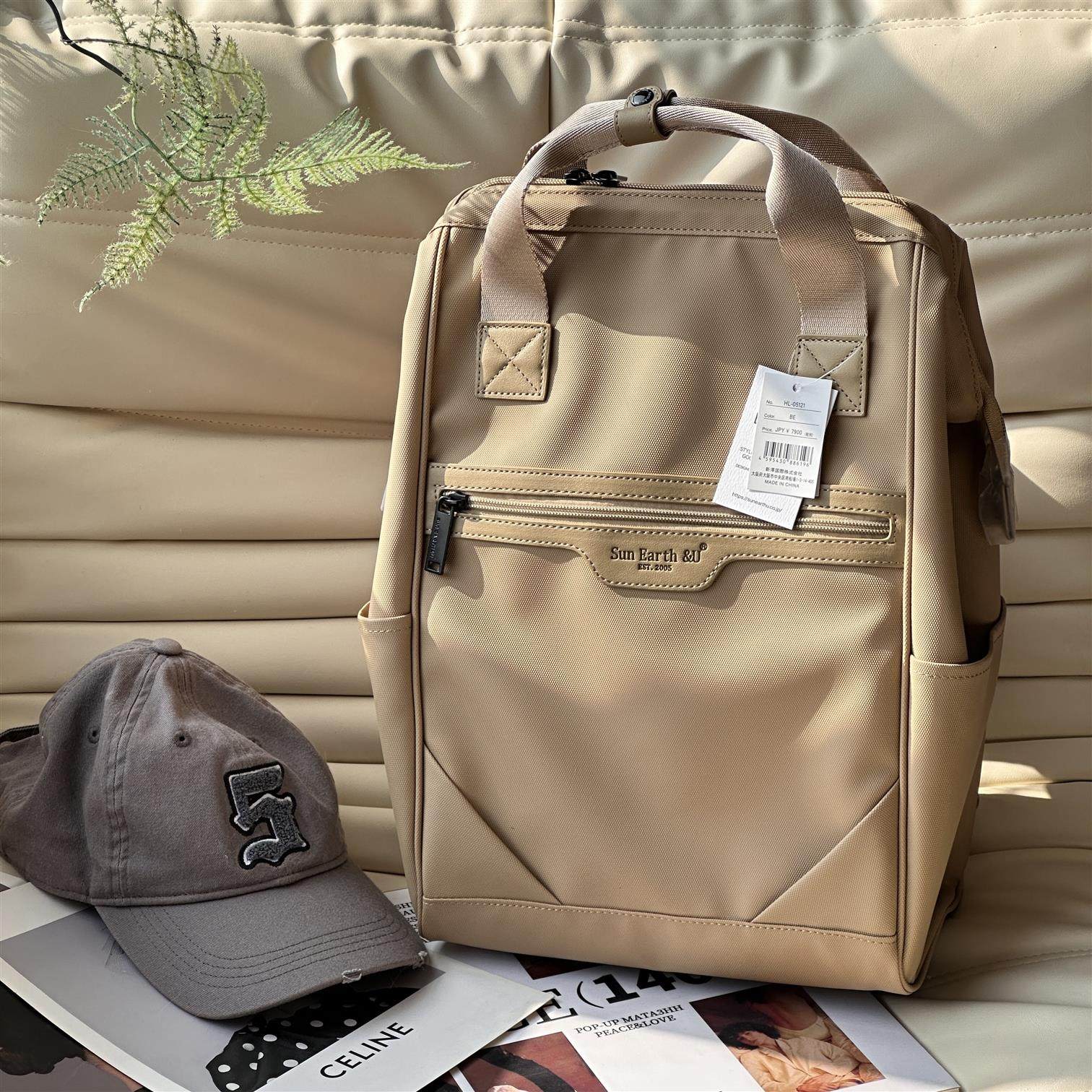 日本SunEarthu防水双肩包男女大容量商务电脑包旅行背包书包,淘宝优惠券,粉丝福利购,淘宝优惠卷