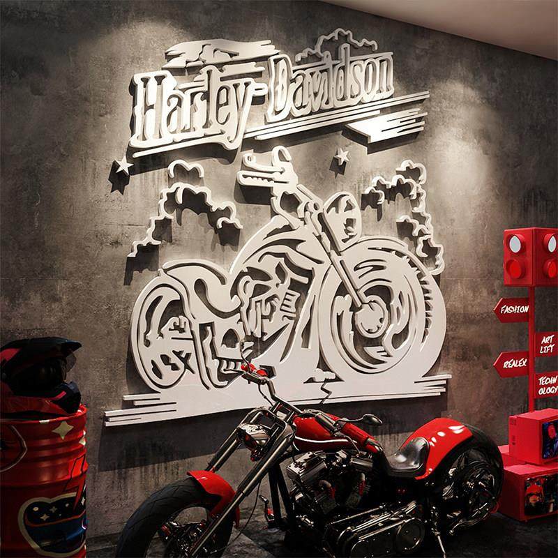 摩托机车元素俱乐部涂鸦墙贴男生布置创意酒吧装饰台球室墙面贴纸,淘宝优惠券,粉丝福利购,淘宝优惠卷