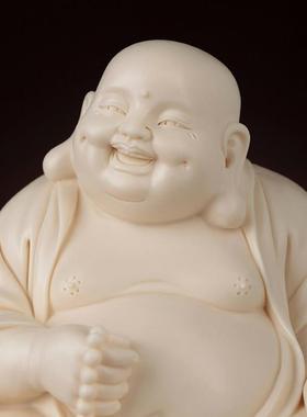 戴玉堂陶瓷摆饰《提珠弥勒》办公室客厅桌面弥勒佛家用佛像装饰品