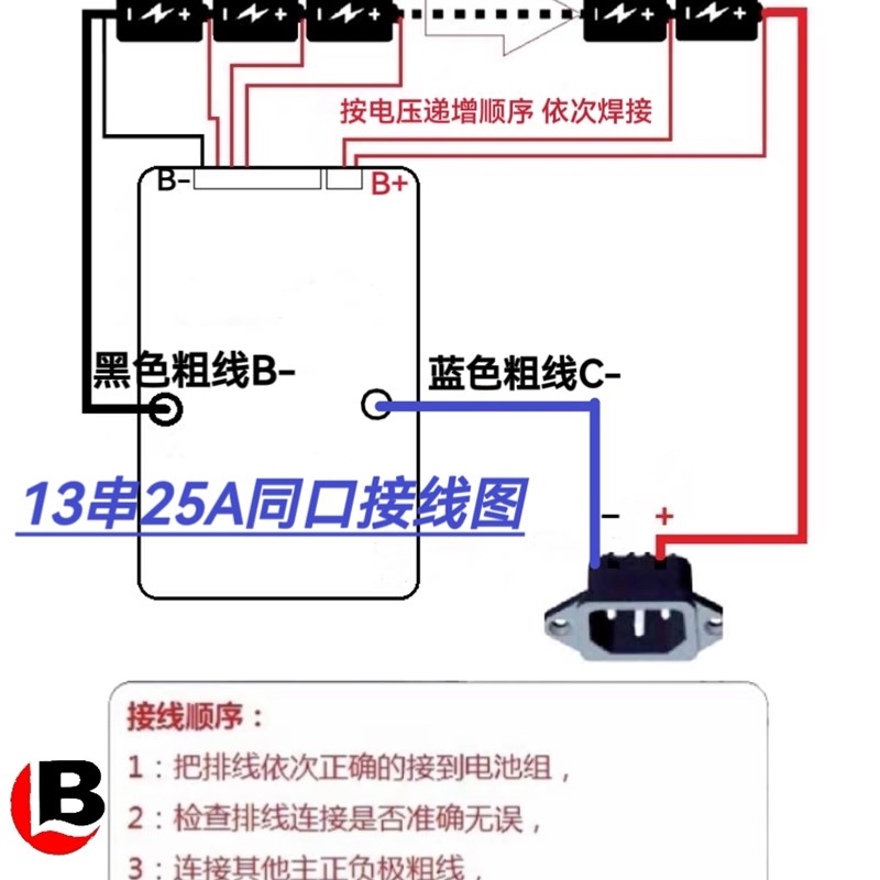 13串48V25A锂电池保护板10串36V16串60V16串三元通用带均衡集成 - 图1