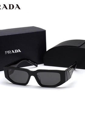PRADA普拉达时尚潮流黑色方形大框显脸小男女太阳镜墨镜 09ZSF