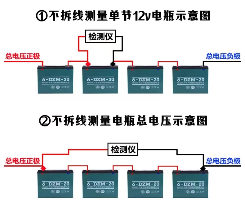 电瓶电压检测仪12v24v36v48v检测汽车摩托车电动车蓄电池测试仪 - 图1