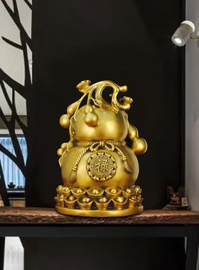 速发纯铜件居不开口一体铜葫芦福禄客厅摆大家号办公室客厅桌面装