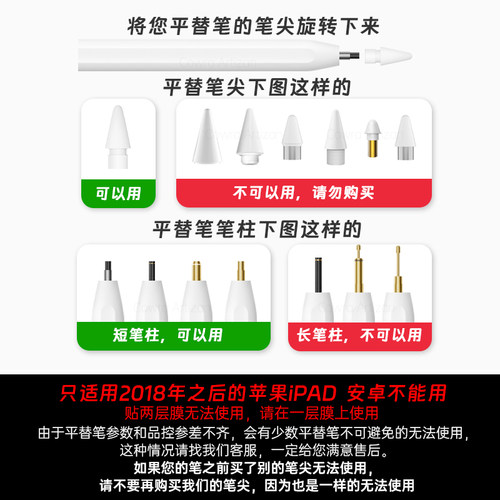 平替电容笔笔尖适用倍思wiwu吉玛仕酷盟马拉松左鱼益博思ipadpencil笔头降噪耐磨透明针管改造2b非笔尖套 - 图0