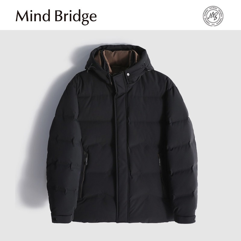 Mind Bridge2025秋冬季新款男户外可脱卸帽防风防泼水羽绒服外套,淘宝优惠券,粉丝福利购,淘宝优惠卷