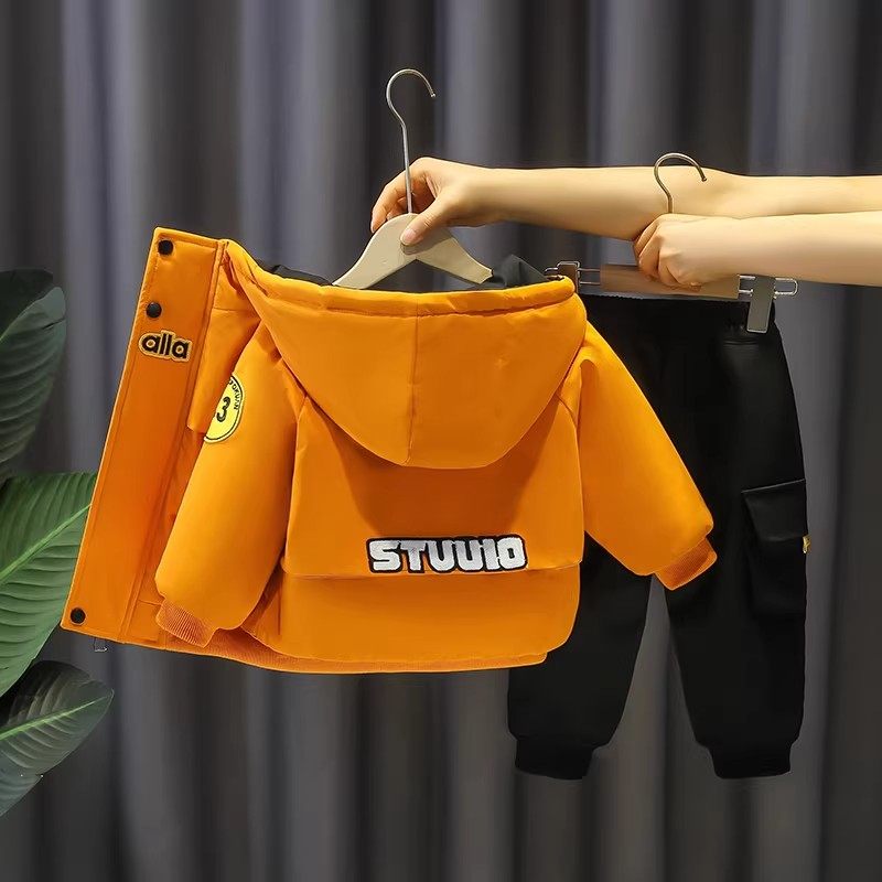 法国男童秋冬装加厚套装痞帅儿童时髦两件套冬季男孩夹棉加厚外套,淘宝优惠券,粉丝福利购,淘宝优惠卷