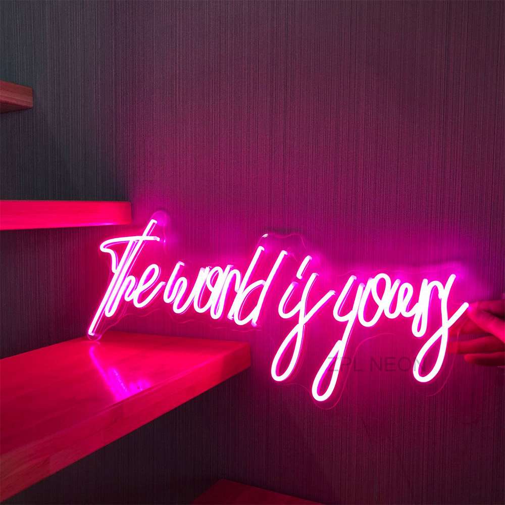 字母霓虹灯The world is yours求婚表白潮流装饰灯英文发光字境 - 图1
