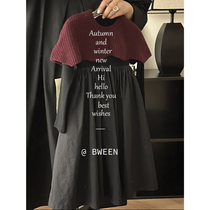 South Korean childrens clothing girls autumn winter dress with new foreign air female baby Han version fashion children knit shawl skirt