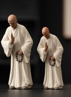 闲暇生活小和尚摆件中式